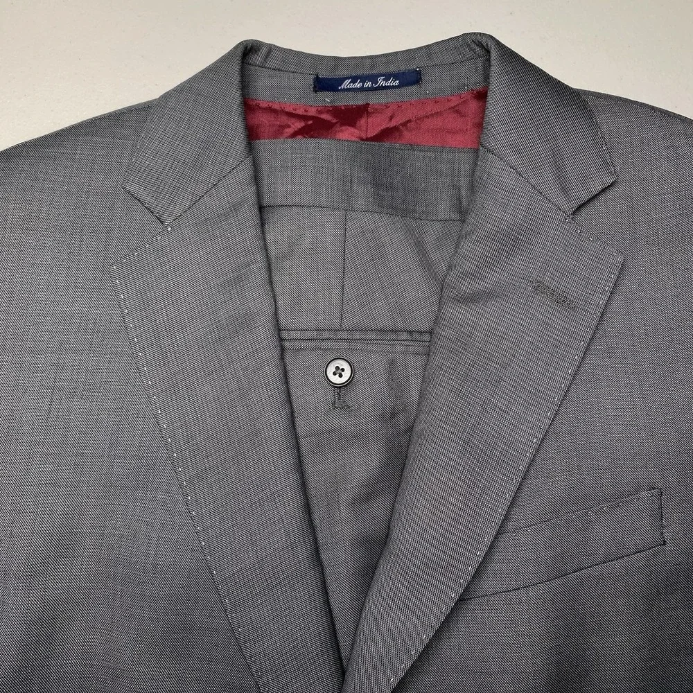 Charles Tyrwhitt Suit 2 Piece 38S (34x27.5) 2B2V Slim Fit Flat Front Solid Gray